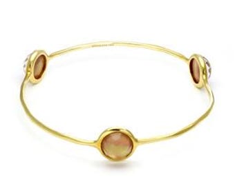 Ippolita Rock Candy Peach Quartz Gelato Gem 18k Gold Bangle Bracelet