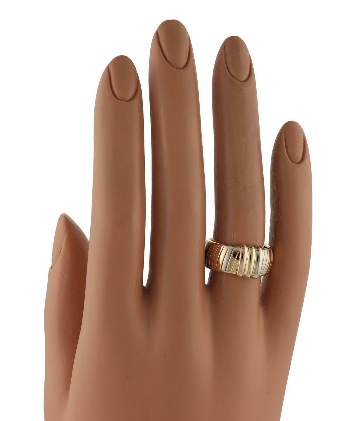 Cartier Vintage 18k Tri-color Gold 8.5mm Wide Dome Band Ring