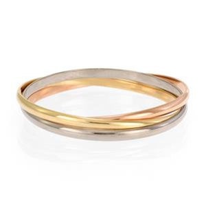 Cartier Trinity 18k Tricolor Gold 4.5mm Triple Rolling Bangle