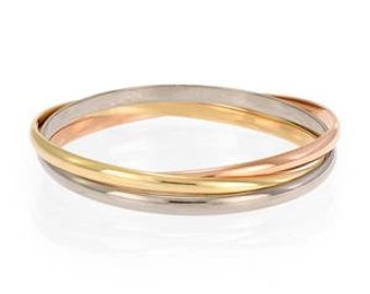 Cartier Trinity 18k Tricolor Gold 4.5mm Triple Rolling Bangle