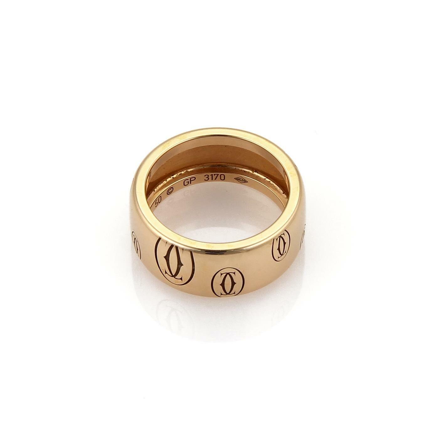 Cartier Happy Birthday Logo 18k Rose Gold 8mm Band Ring Size - Etsy