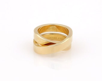 Cartier 18K Yellow Gold Nouvelle Vague Paris Crossover X Designer Ring - Size 48