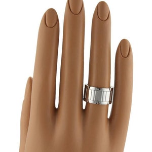 Cartier Tank Francaise 18k White Gold 11mm Band Ring Size EU 53- US 6.5 image 2