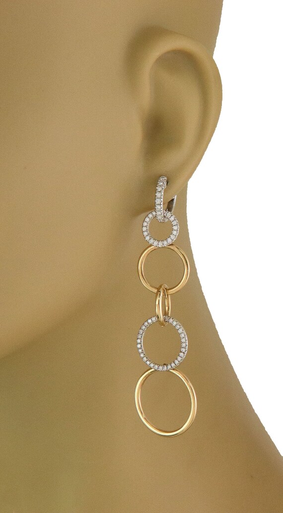 Diamond Changeable Earrings 18k Double Style Gold… - image 3