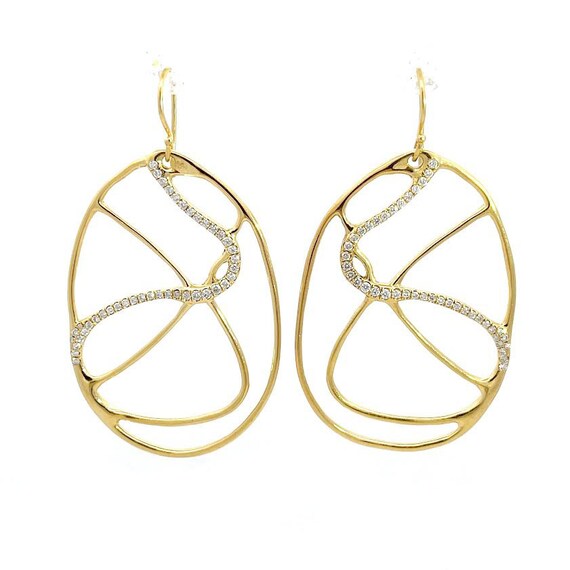 Ippolita Drizzle Diamond Earrings 18k Yellow Gold… - image 1