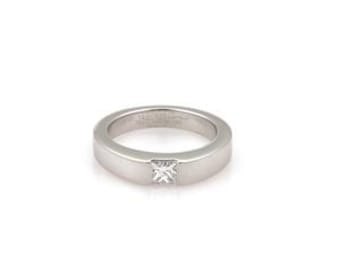 Cartier Diamond 18k White Gold Stack Band Ring Size EU 47-US 4