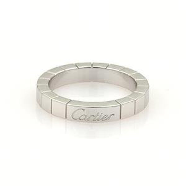 Cartier Lanieres 18k White Gold 3mm Band Ring Size EU 47-US 4