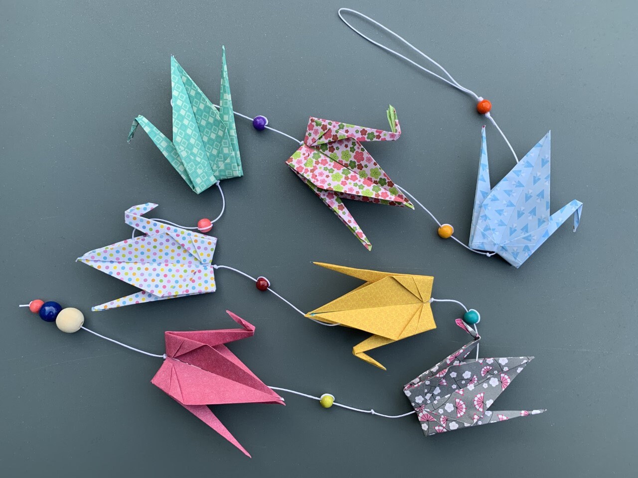 Guirlande Origami Grues Muticolore