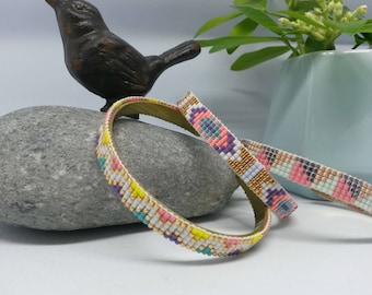 Beadwoven Bangle Bracelet, pattern choice