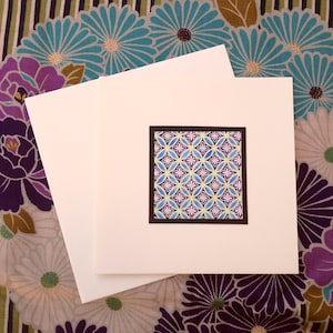 Carte papier japonais Chyogami - motif géométriques