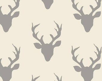 Hello Bear Buck Forest in Silver by Bonnie Christine for Art Gallery Fabrics-Sold by the HALF YARD