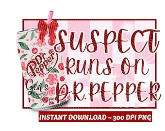 Suspeito corre em Dr Pepper PNG: Design (Download Digital)