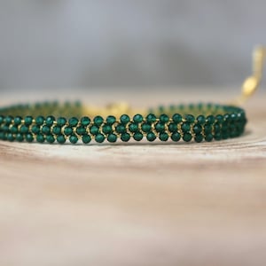 Smaragd Armband - Mai Birthstone - Echter Edelstein Schmuck - Perfektes Geschenk für sie