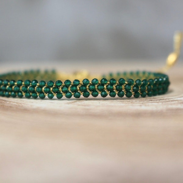 Emerald Bracelet - May Birthstone - Genuine Gemstone Jewelry - Perfect Gift for her