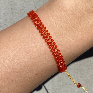 Zircon bracelet, Orange bracelet with zircon