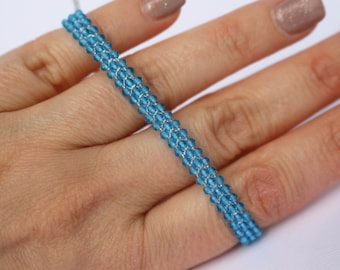 Aquamarine Bracelet Natural Blue Stone Jewelry