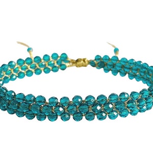 Topaz crystal bracelet with Gold Rope