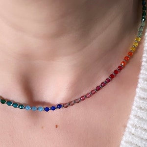Multicolor necklace , Gemstone necklace