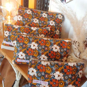 Bolsa de higiene, bolsa de maquiagem, bolsa pequena, 4 tamanhos, ideia de presente artesanal, feita na França, feita à mão