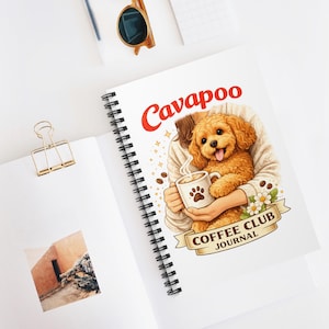 Cavapoo Coffee Club Journal | Spiralblock för hundälskare, 15 x 20 cm