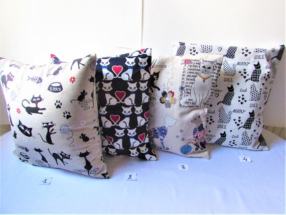 Housse Coussin Decoratif Motifs Chats 40x40cm 42 Etsy Housse Coussin Decoratif Motifs Chats 40x40cm 42 Etsy