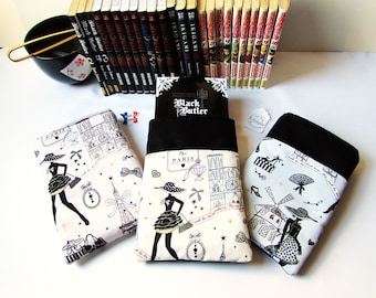 Digital book case Manga book cover "PETITE ROBE NOIRE" fleece-covered Gift handmade