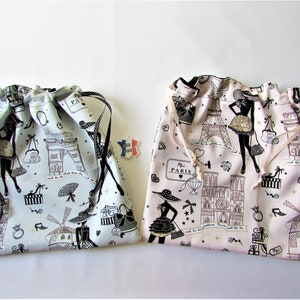 Travel lingerie bag girl,ecru cotton la parisienne,underwear bag 11.81 X 11.02 in ,gift for Elle imagem 6