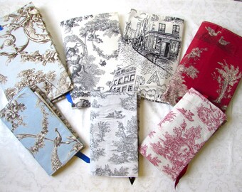 Book cover, toile de Jouy fabric, novel format, woman gift