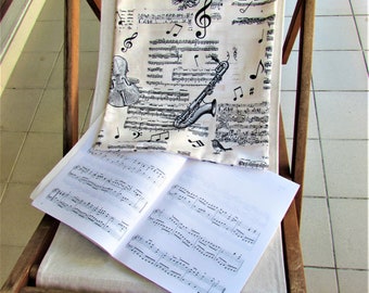 Canvas bag Musical notes Large tote bag, Handmade women's gift France (2)(8)