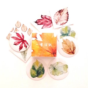 Japanese paper stickers 40 pieces, autumn foliage