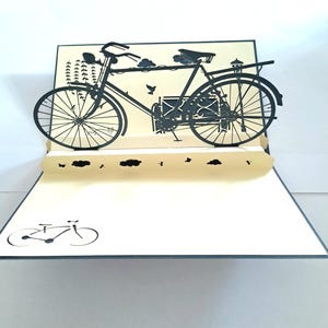 Carte pop-up 3D fleurs vélo 15 x 10 cm