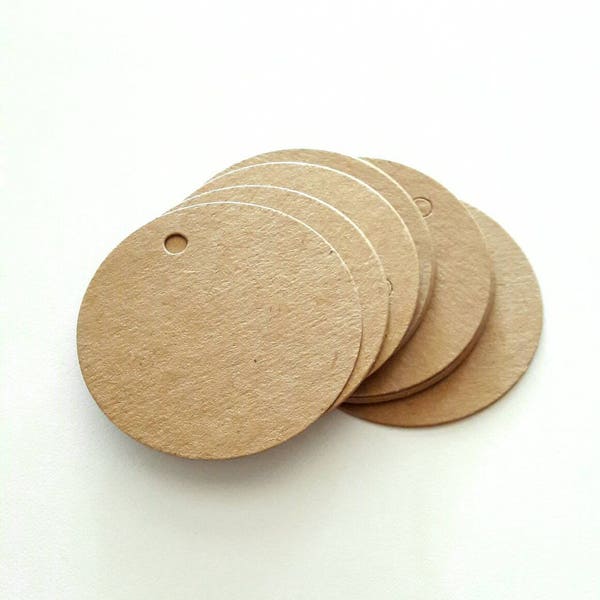 50 étiquettes rondes kraft diamètre 5 cm pour embellissement et création