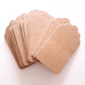 20 étiquettes tags kraft, 7 x 4 cm, pour embellissement et création