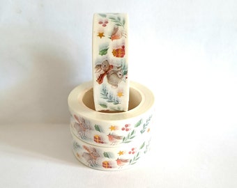 Masking Tape, Washi Tape, Klebeband 15 mm x 10 m, Weihnachtsthema