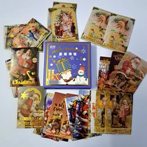 Stickers papiers japonais motifs traditionnels 50 pièces, jolis motifs vintage de Noël