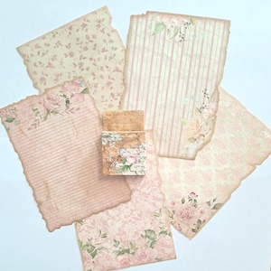 Carta poesia 5 fogli diversi 10 x 13 cm pergamena invecchiata più 46 adesivi autoadesivi per scrapbooking creazione bullet journal