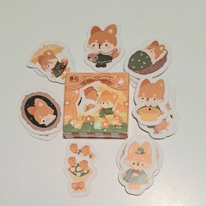 Stickers papiers japonais 45 pièces petit renard