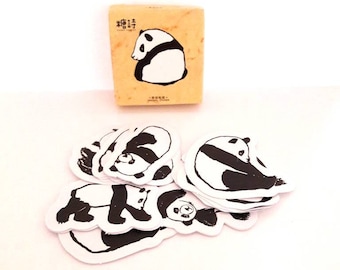 Paper stickers Japanese pandas 45 pieces