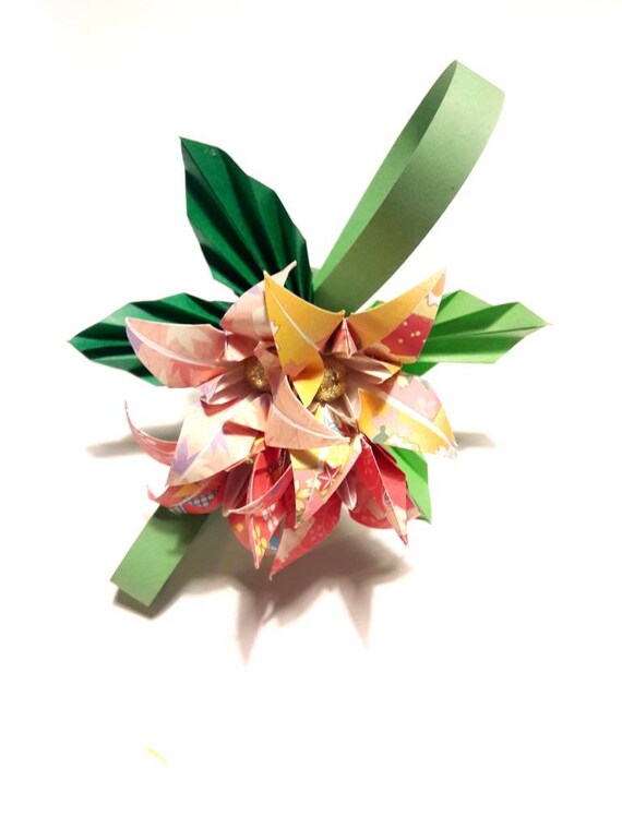 Bouquet De Fleurs Origami Papier Japonais Fête Des Mères Saint Valentin