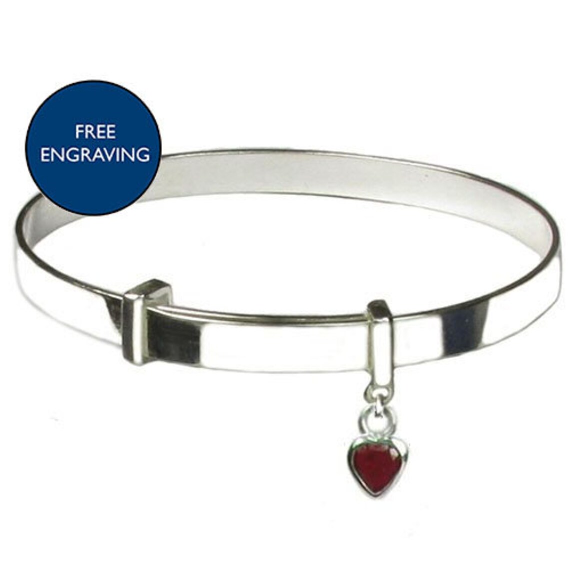 Christening Girls Boys Heart Birthstone Baptism Bangle Etsy