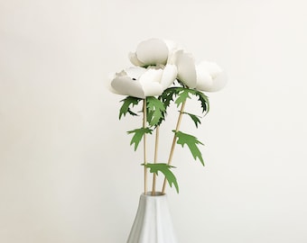 DIY Kit for Eternal White Paper Flowers - ANEMONE