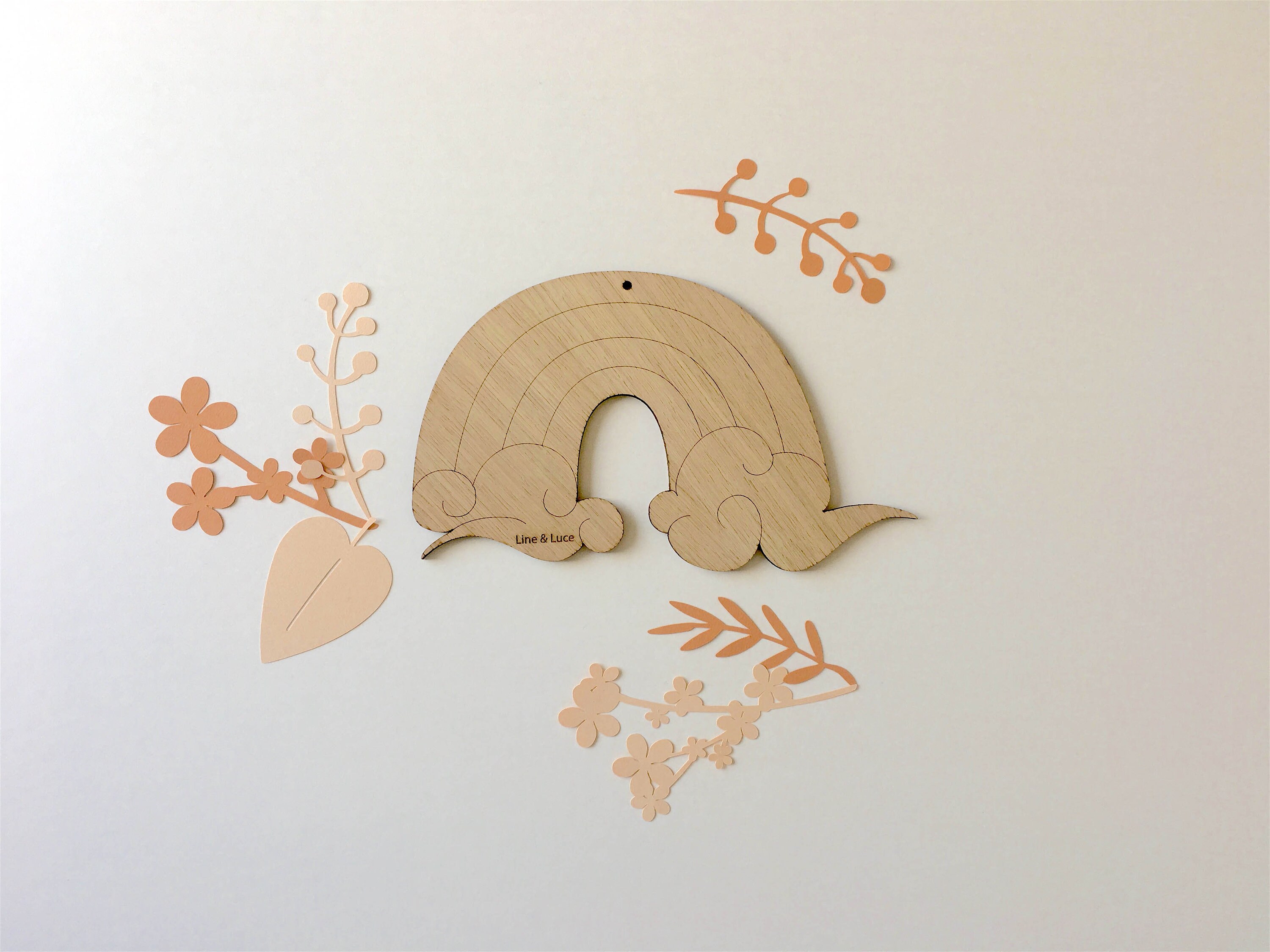 Décoration Murale en Bois Arc Ciel