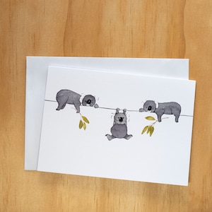 Australian Made recycled greeting card - Sleepy Koalas