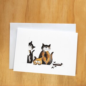 Australian Made recycled greeting card - Hungry cats