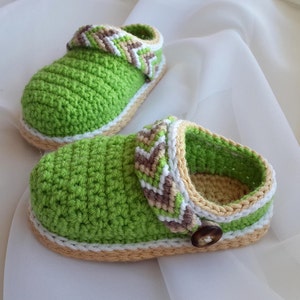 CROCHET PATTERN Baby Shoes, Crochet Booties, Baby Clogs, Tribal Baby Clogs, Crochet Clogs Pattern, Crochet Shoes Pattern, English only, DIY image 6