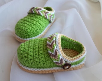CROCHET PATTERN Baby Shoes - Crochet Booties - Baby Clogs - Tribal Baby Clogs - Baby Shower - DIY Shoes - Crochet Pattern Shoes
