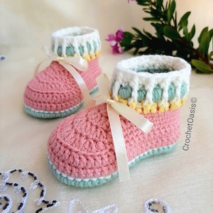 ENGLISH Häkelanleitung Baby Boots, Häkel-Booties, Häkel-Booties, Häkel-Schuh-Muster, Baby-Schuhe häkeln, pdf