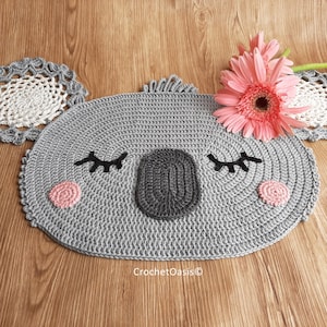 HÄKELANLEITUNG Koala Teppich, Häkeldecke, Gehäkelter Koala Teppich, Kinderteppich, Häkeldecke (nur auf Englisch)