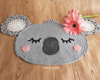 CROCHET PATTERN Koala Rug, Koala Crochet Doormat, Crochet Coaster, Crochet Koala, Crochet Nursery Rug, Crochet Koala Carpet (English only)