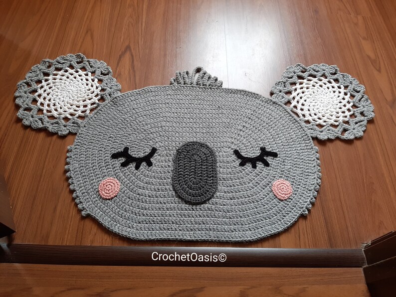 CROCHET PATTERN Koala Rug, Koala Crochet Doormat, Crochet Coaster, Crochet Koala, Crochet Nursery Rug, Crochet Koala Carpet (English only) image 10